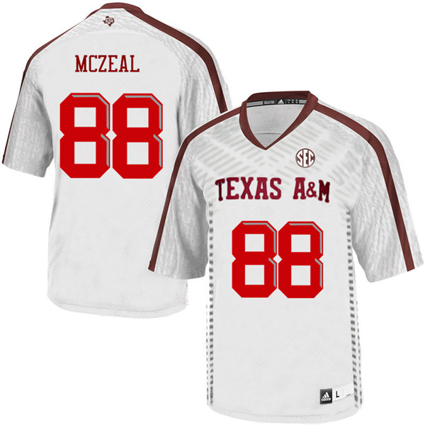 Men #88 Keynel McZeal Texas A&M Aggies College Football Jerseys Sale-White - Click Image to Close